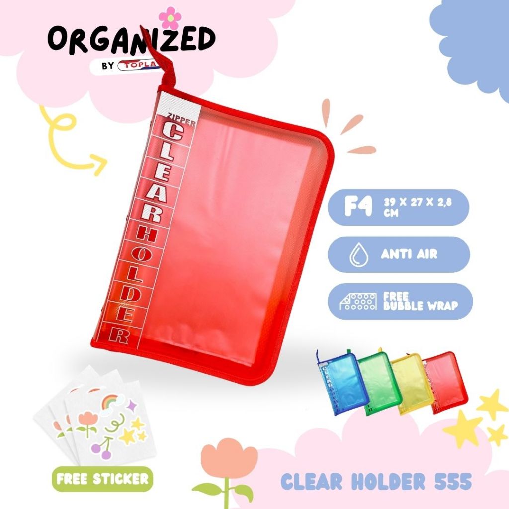 

Topla clear holder 555 map dokumen resleting file folder berkas kantoran dan sekolahan ukuran F4