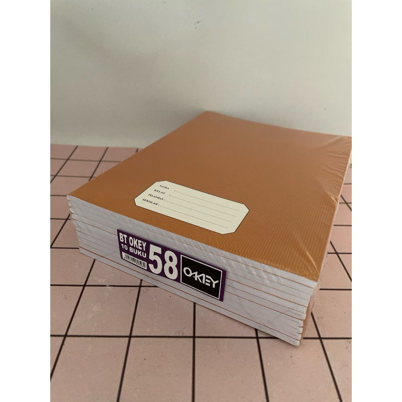 

Buku Tulis OKEY 58 Lembar Sampul Kraft Sampul Coklat Isi 10 Buku Ukuran Kwarto