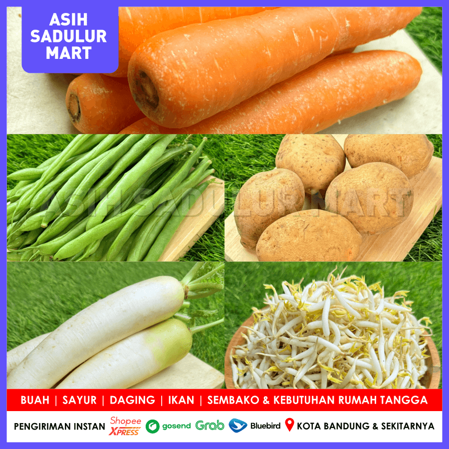 

Wortel Segar 500gr 1kg / Kentang / Buncis / Toge / Lobak Sayur Segar Promo Bandung | Sayuran Asih Sadulur Mart