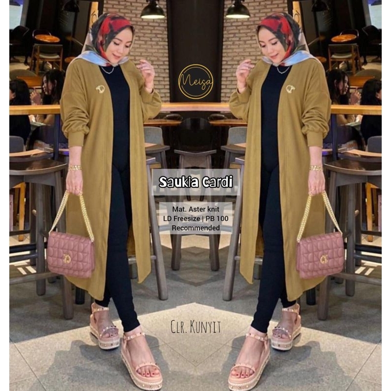 CARDIGAN LONG TUNIK JUMBO/SAUKIA/CARDIGAN TUNIK WANITA ASTER KNIT JUMBO ALL SIZE