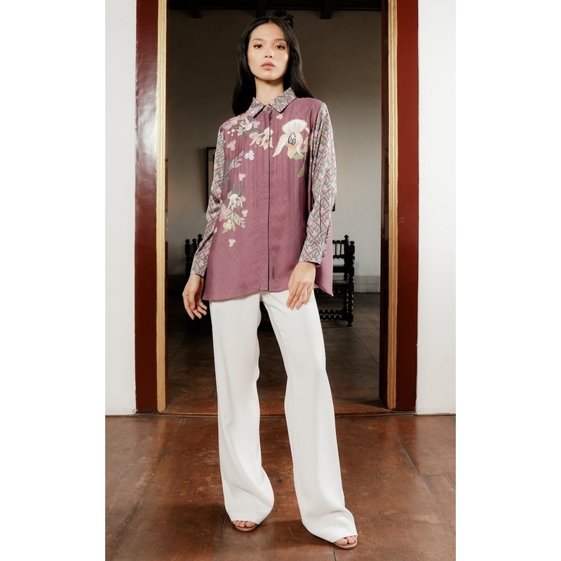 BENANG JARUM - Reverie Yoke Shirt - Tea Rose / Blouse