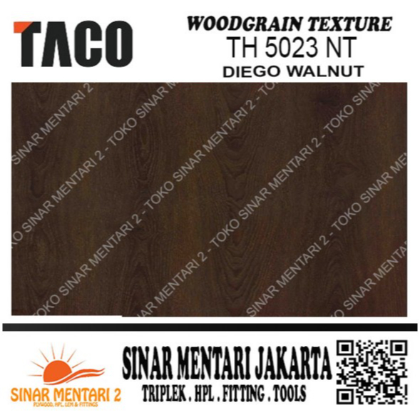 TACO HPL WOODGRAIN TEXTURE TH 5023 NT DIEGO WALNUT