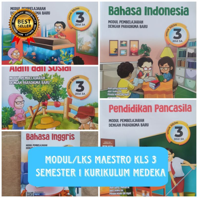 Buku Latihan ( LKS )merk MAESTRO kelas 3 Semester 1 Kurikulum Merdeka Edisi terbaru