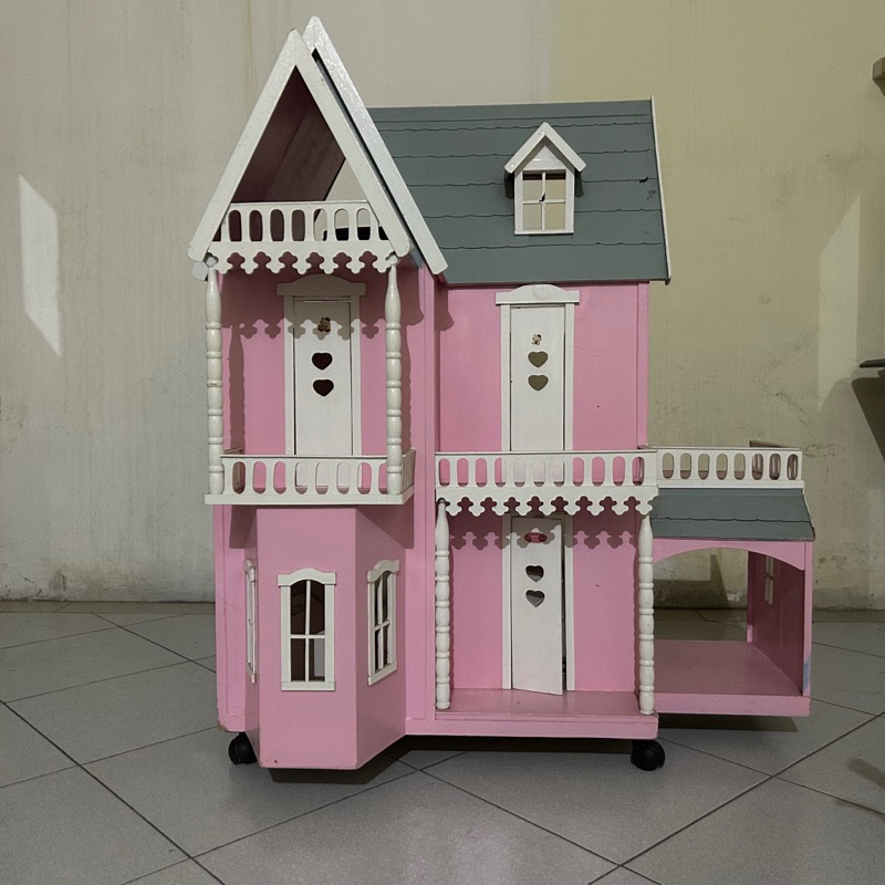 rumah barbie kayu 3 lantai