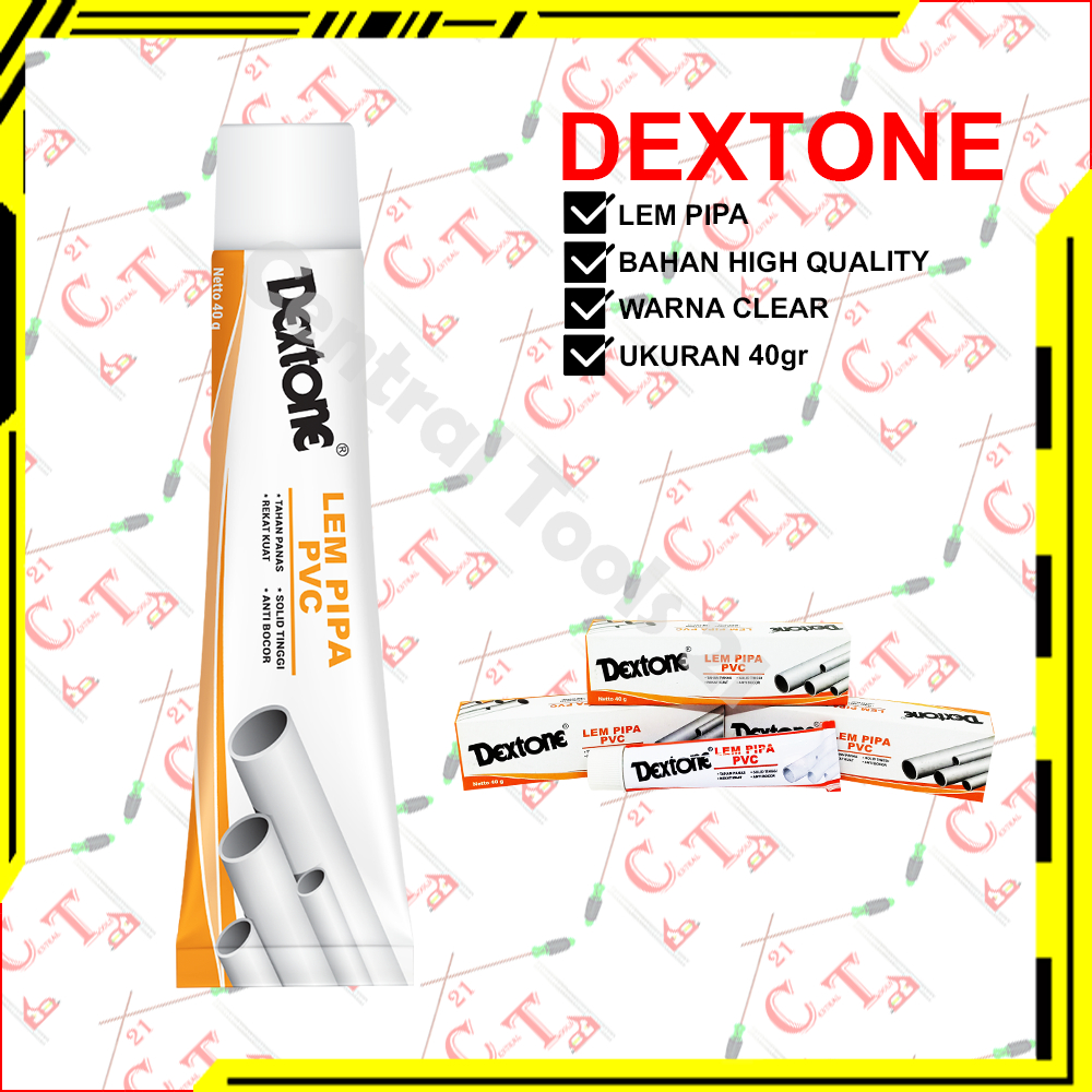 Lem Pipa Paralon Dextone Tube / Lem Pipa Pvc Tahan Air 40gr