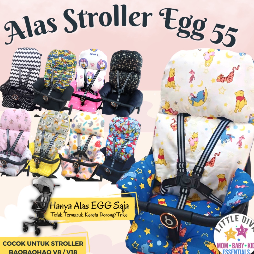 KODE I29Z Stroller Pad EGG 55  Alas Stroller TANPA TALI SEATBELT Telur Akachan Kereta dorong bayi fi