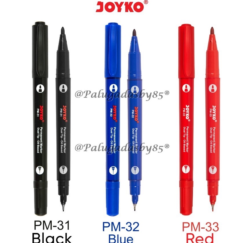 

1 Pak Isi 12 Pcs JOYKO Permanent Marker JOYKO PM31 PM32 PM33 Dual Tip Spidol Permanen Dual Tip Joyko PM31 Joyko PM31 Joyko PM 31 KODE S8U7