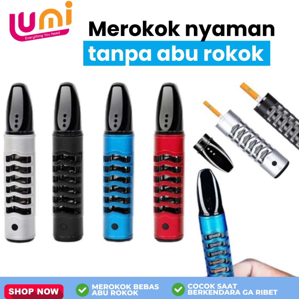 KODE H76A Pipa Asbak Portable Padud holder filter rokok pemantik USB