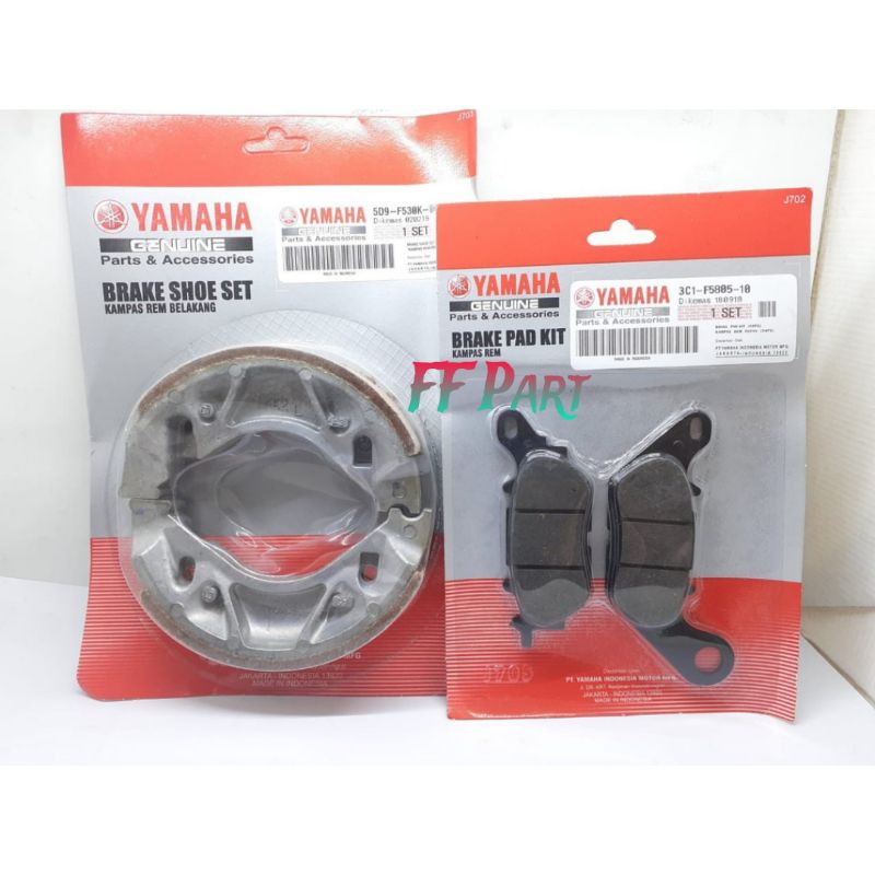 KAMPAS REM DEPAN PLUS KAMPAS BELAKANG MIO SPORTY / MIOJ / FINO KARBU / MIO SOUL/ MIO SMILE.