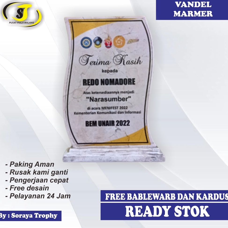 KODE G95D Vandel marmer vandel marmer perpisahan  vandel marmer wisuda  vandel pkl dan kkn  vandel