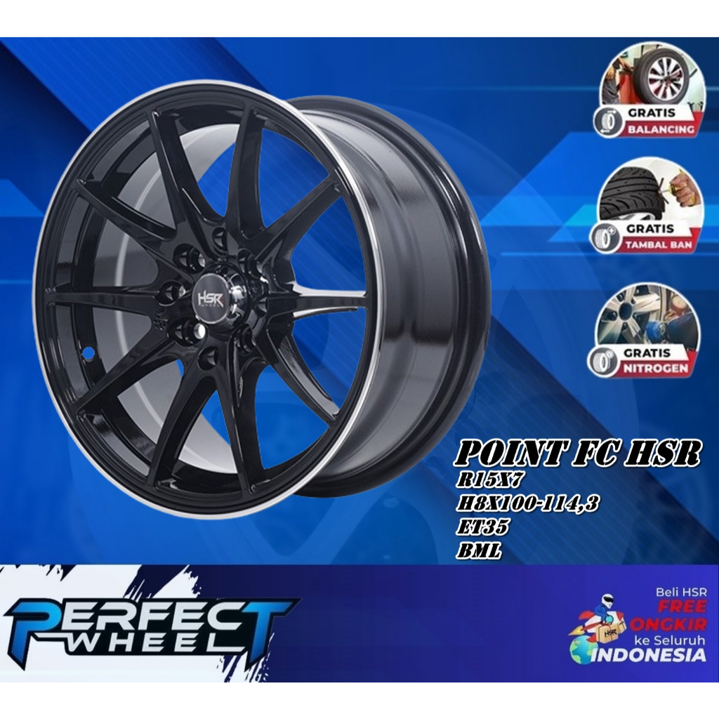 Velg Racing Hsr Point Ring 15 Dobel Pcd Velg Mobil R15 Untuk Mobilio Agya Futura Xenia
