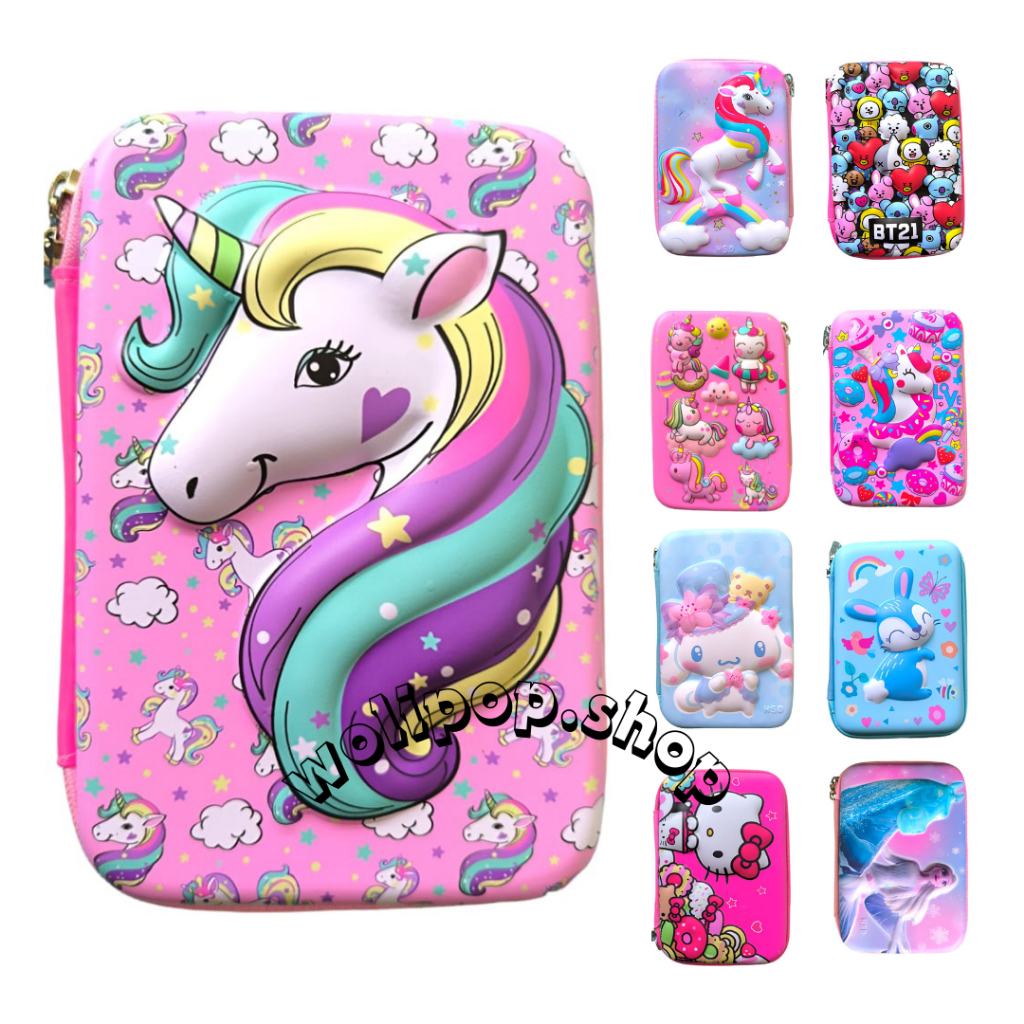 

Kotak Tempat Pensil Timbul 3D Dua Sisi Hardcase Karakter Lucu Perempuan Import 15*22*6Cm