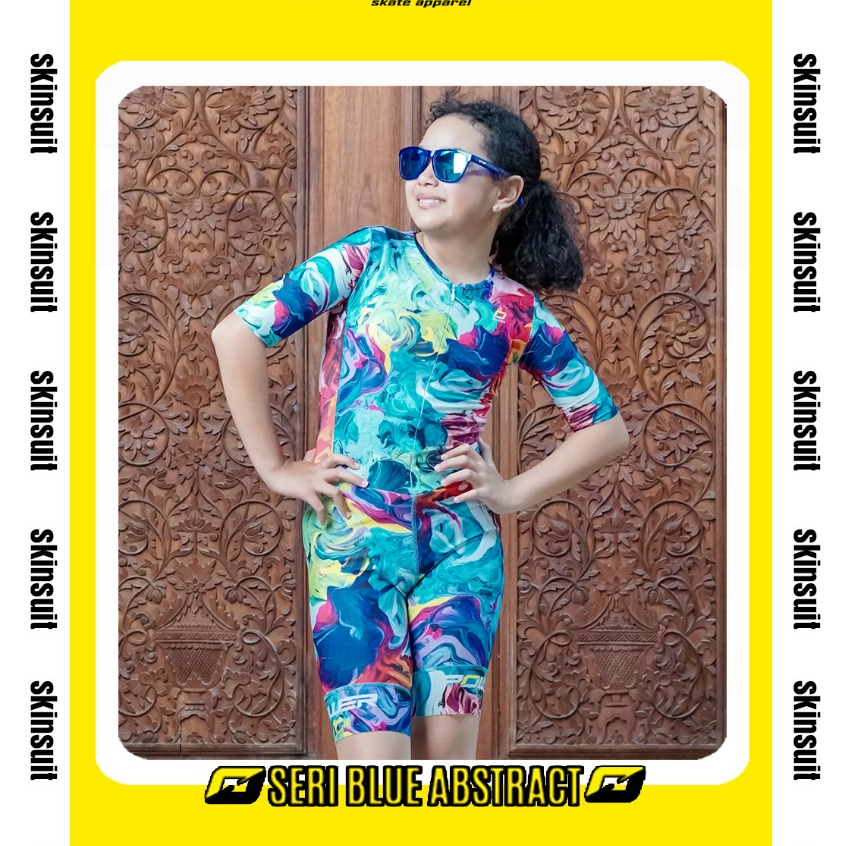 Skinsuit Inline Skate Sepatu Roda Anak Jersey Olahraga Powerskate Apparel