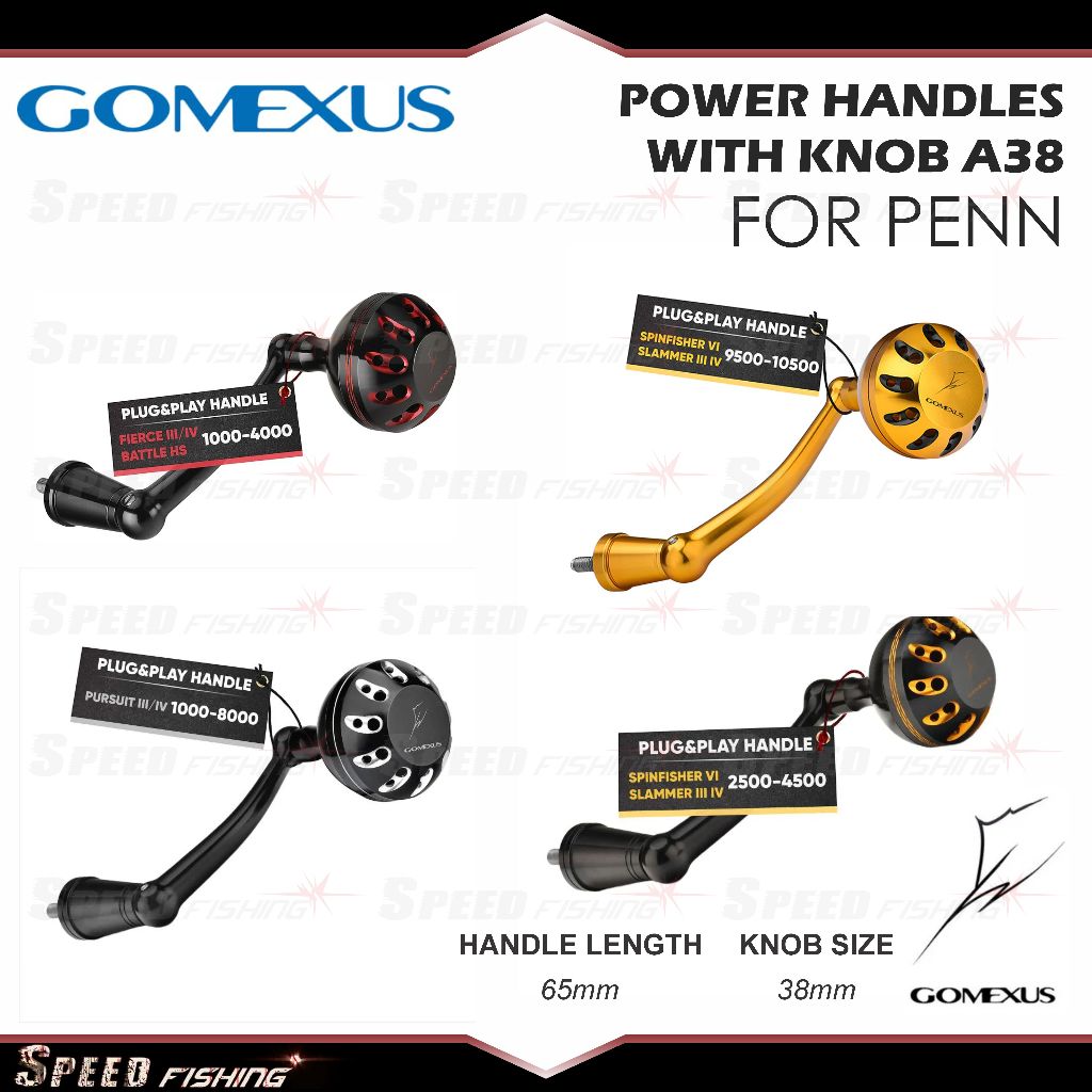 Power Handle Gomexus dengan Power Knob A38 untuk Reel Penn