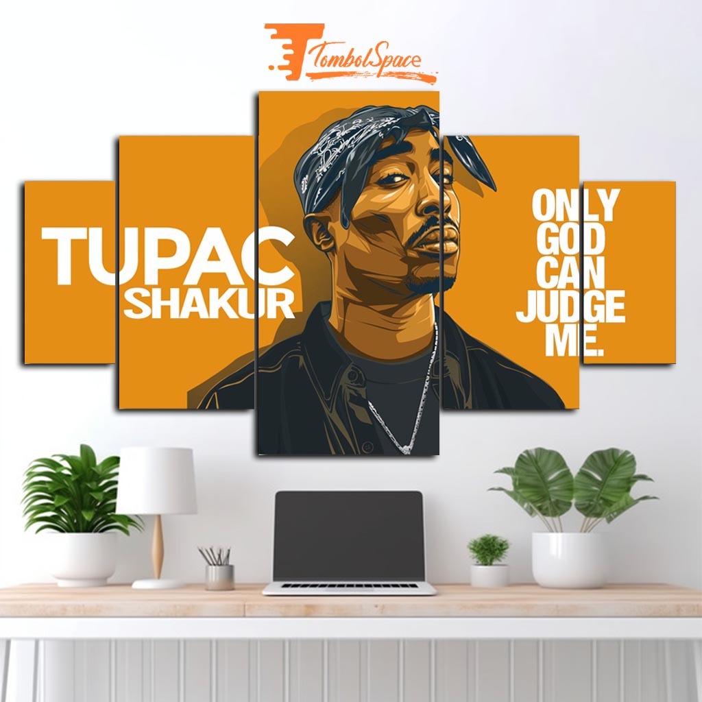 JACKS 1 SET Pajangan Hiasan dinding TUPAC SHAKUR 5pcs Poster Kayu Wall Decor