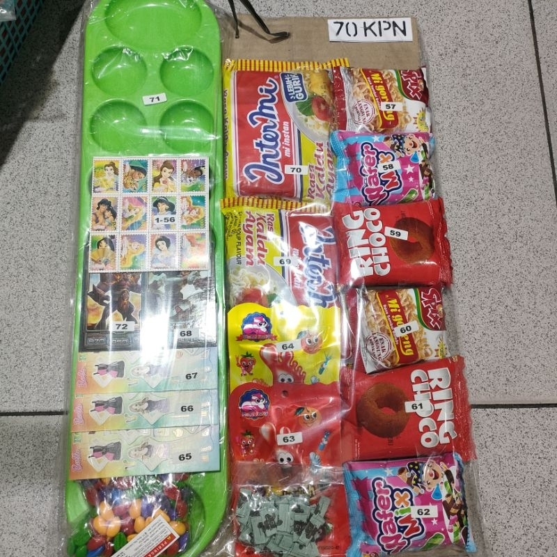 

makanan snack siap dijual mainan berhadiah langsung isi 70 kupon