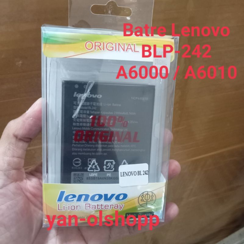 Baterai Batrei Batre Lenovo BL242 A6000 A6010 Batrei BL-242 ORI