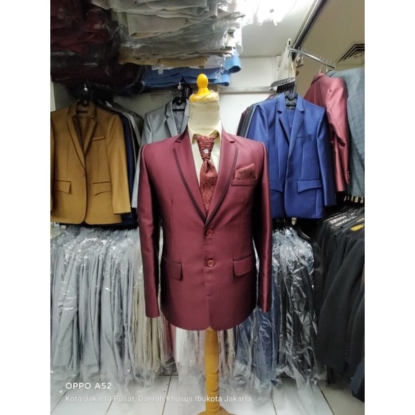 KODE D48T setelan jas merah maruun jas pengantin jas nikah jas slimfit jas wedding jas pesta jas aka