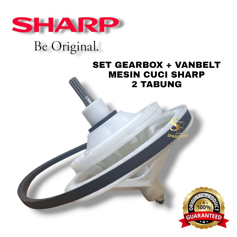 Set Gearbox + vanbelt mesin cuci SHARP ES-T96CL 2 Tabung