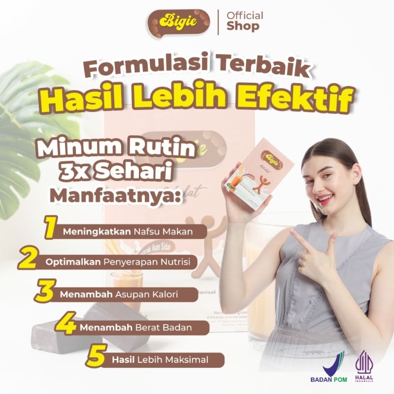 

BIGIE Susu Penggemuk Badan Penambah Nafsu Makan Rasa Coklat BPOM Original