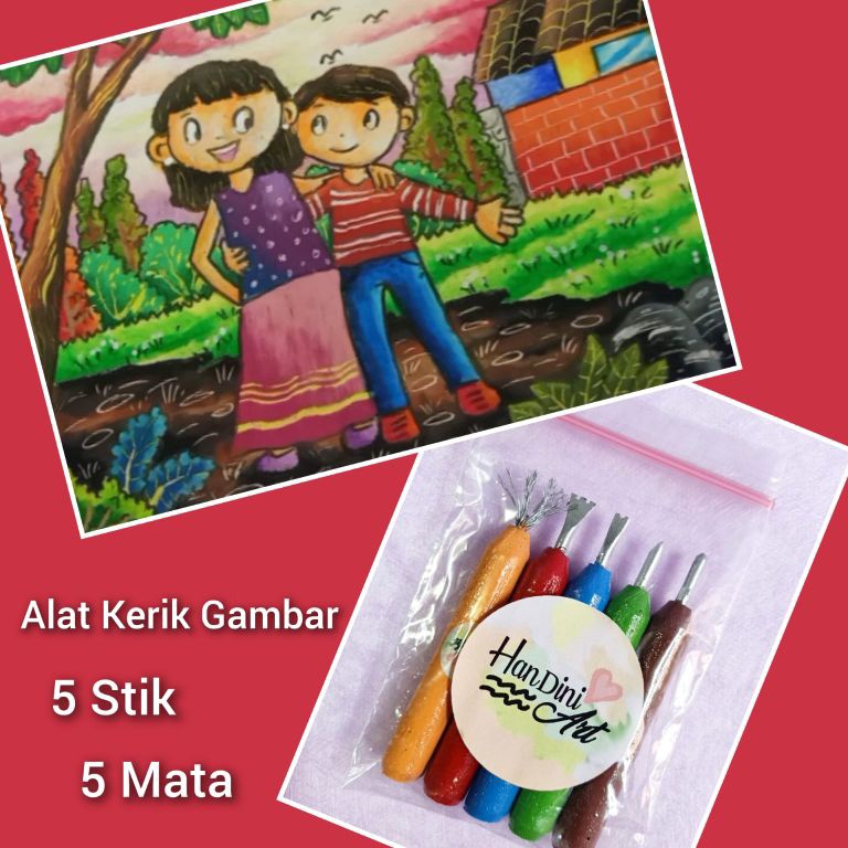

Alat Kerik Gambar set 5 Stik 5 Mata Alat Gores Krayon Menggambar Teknik Grafito Teknik Kerik Peralatan Menggambar Handini Art u O4T8