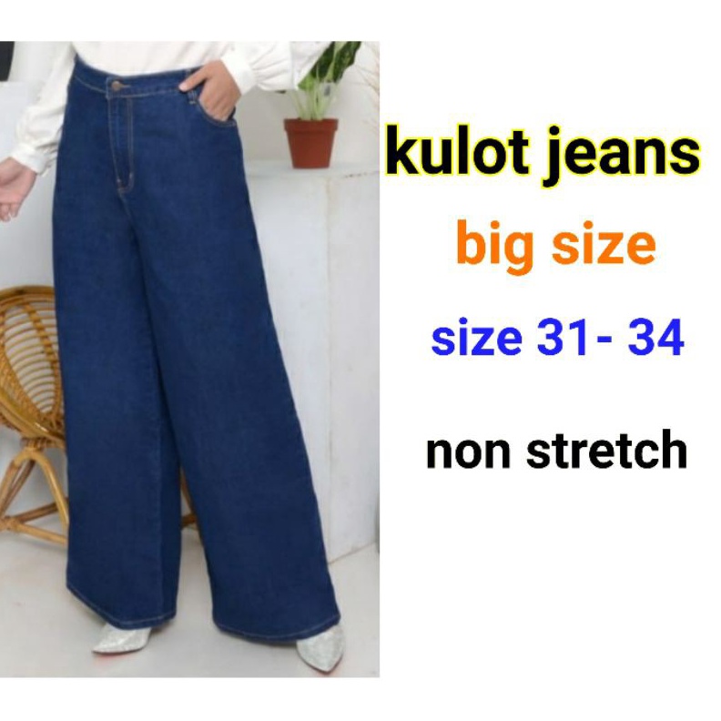 UPGRADE DricoJeans Celana kulot jeans cewek wanita big size jumbo 34