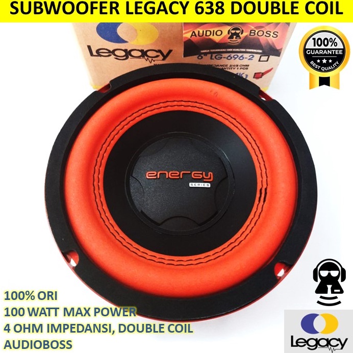Terbaik Speaker subwoofer 6 inch 6in 6 Legacy 638 LG 6382 MK1 1 Watt Double Bass Legacy 6in