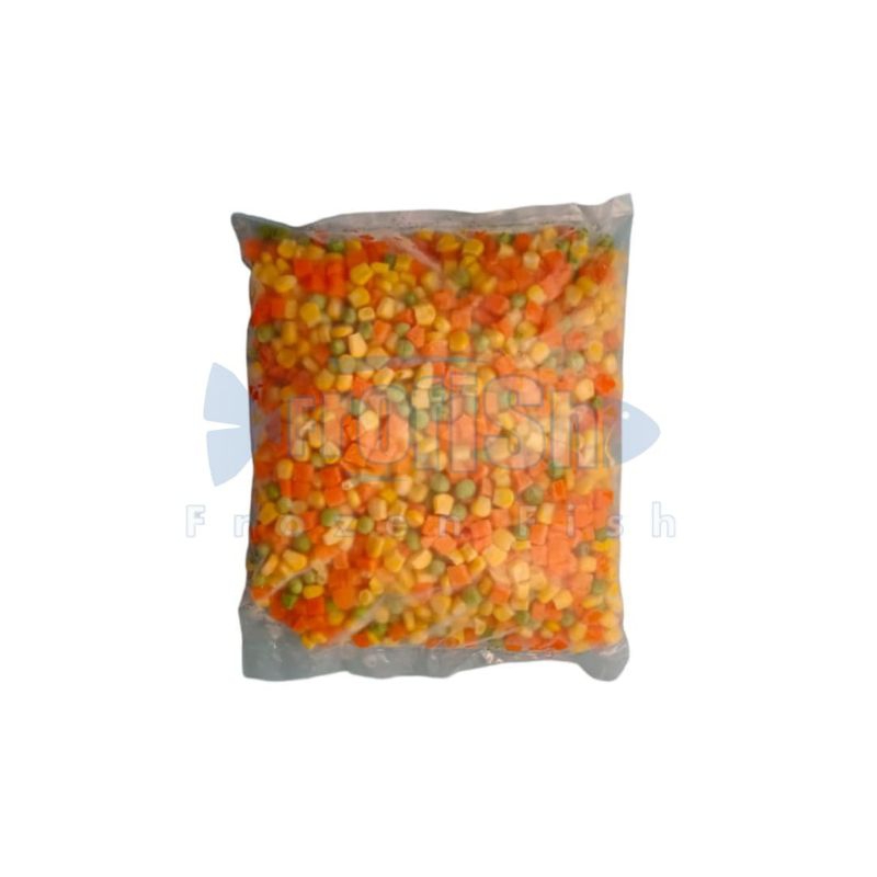 

Sayur 3 Jenis / Mux Vegetable 3 Ways ( Jagung, Wortel, Kacang Polong) Frozen 1Kg