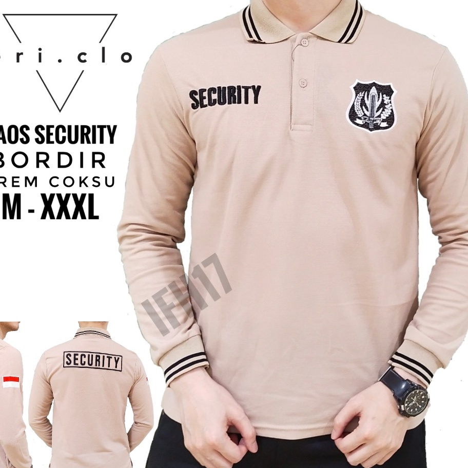 Pilihan KAOS SECURITY BORDIR LENGAN PANJANG  BAJU KERAH SATPAM SECURITY  KAOS KERAH SATPAM TERBARU