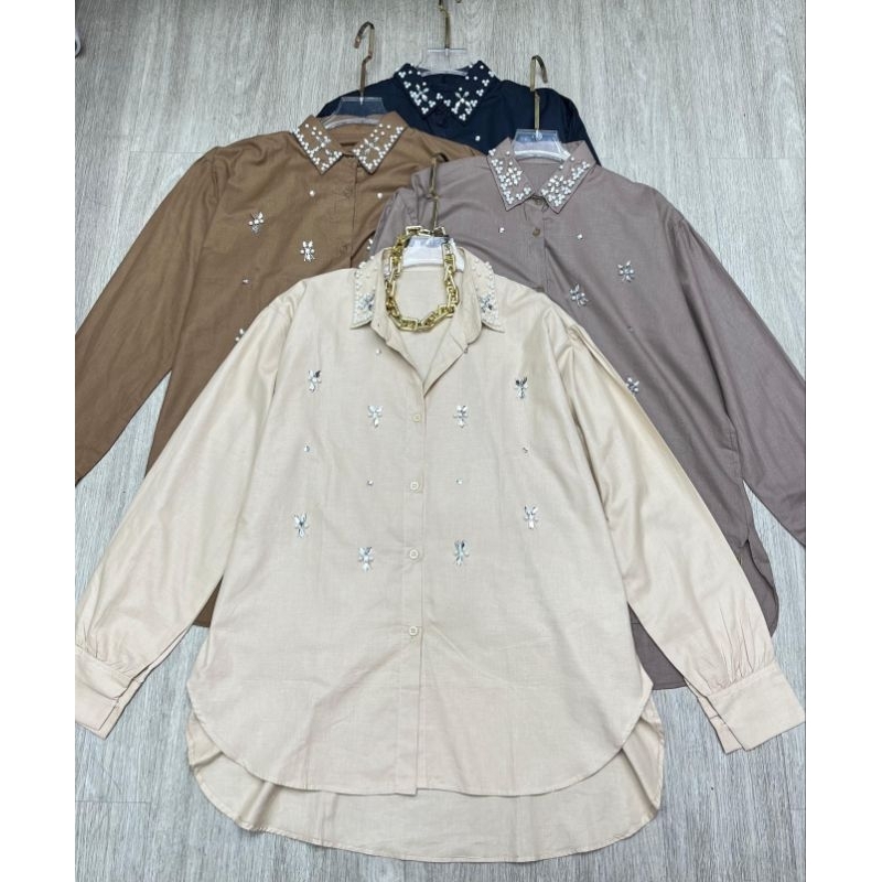 BLOUSE SWAROVSKI PREMIUM / KEMEJA KATUN PREMIUM / KEMEJA KATUN SWAROVSKI PREMIUM