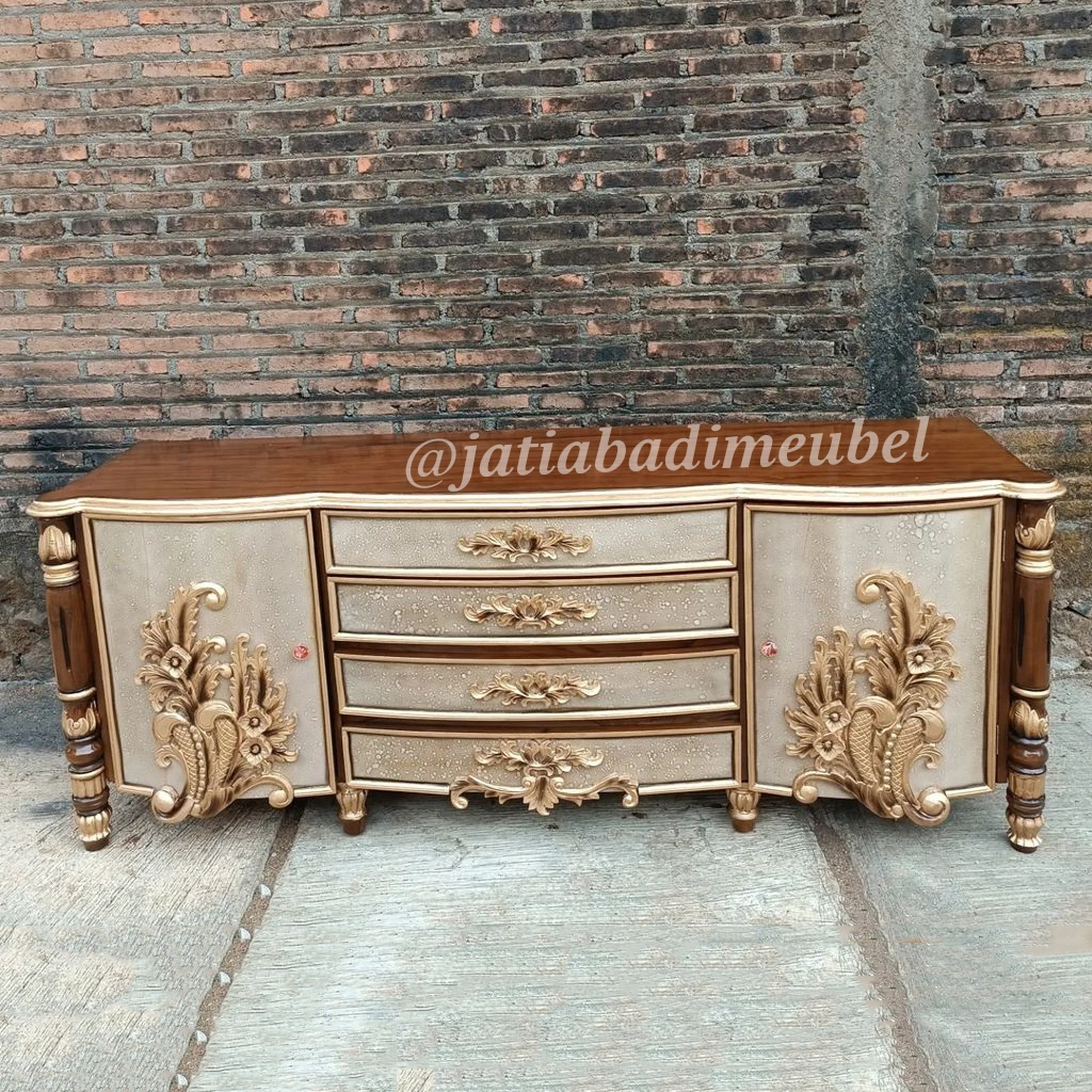 Bufet Meja Tv Ukir Kayu Jati, Buffet Tv Kabinet Rak Tv Ukir Kayu Jati, Lemari Hias Ukiran Jati
