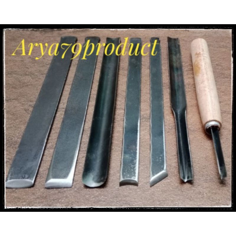 Pahat ukir atau tatah ukir kayu  pelengkap isi 7 pcs