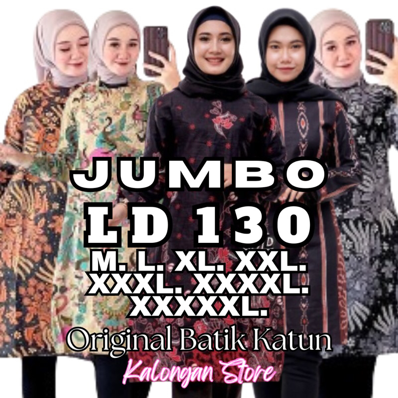 ATASAN BATIK WANITA JUMBO LD 130 | TUNIK | TUNIK BATIK JUMBO LD 130 | ATASAN BATIK WANITA | BATIK WA