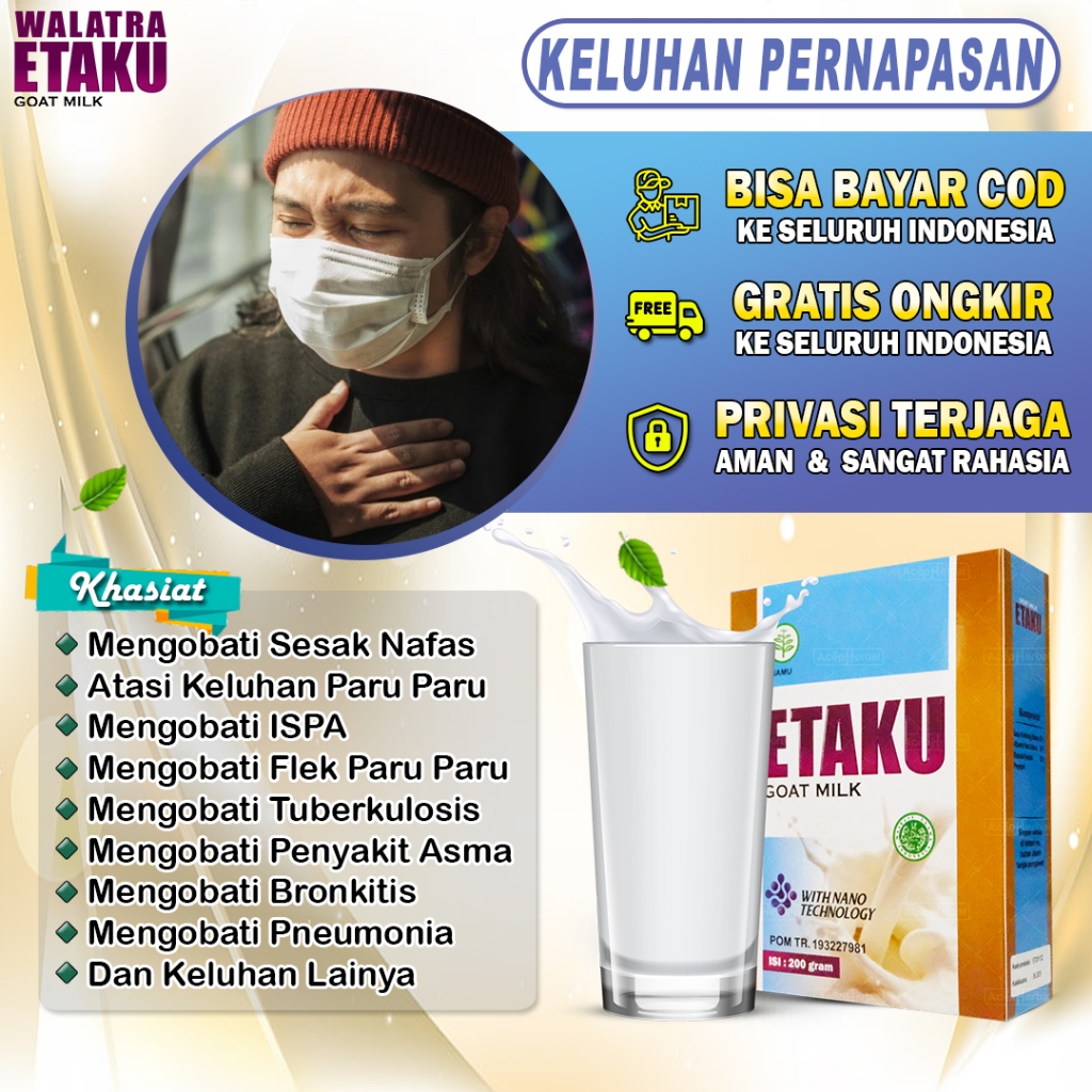 

Susu Pembersih Plek Paru Paru Kronis Obat Asma Sesak Nafas TBC Bronkitis Batuk Berkepanjangan ISPA