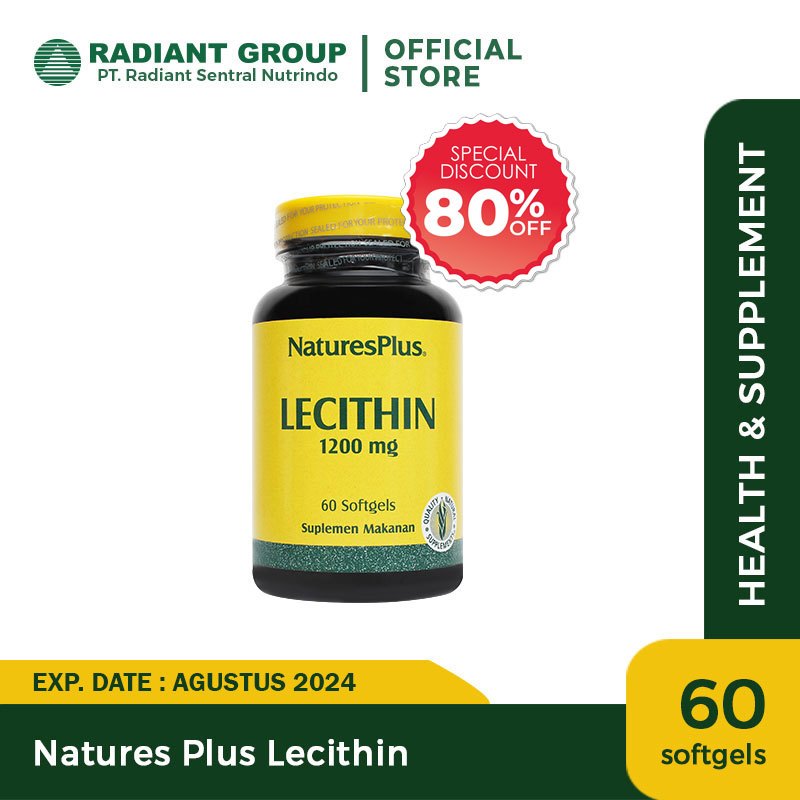 Natures Plus Lecithin 1200mg - 60 Softgels [Exp. 08/24]