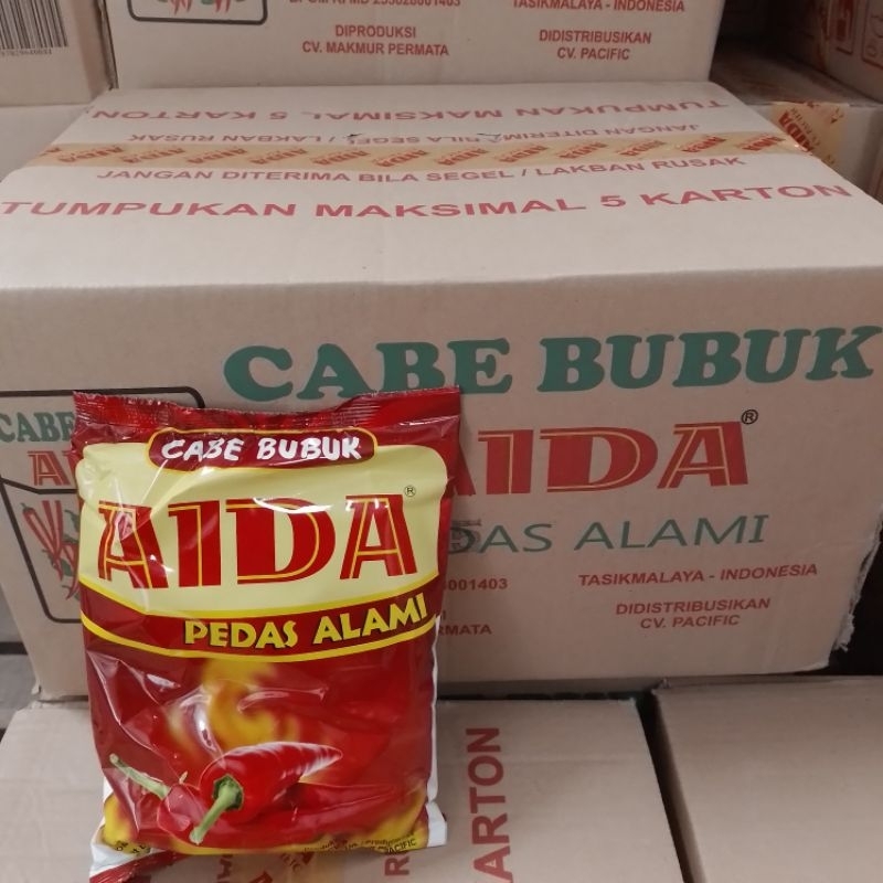 

Cabe bubuk AIDA kemasan dus 500g isi 30 pc