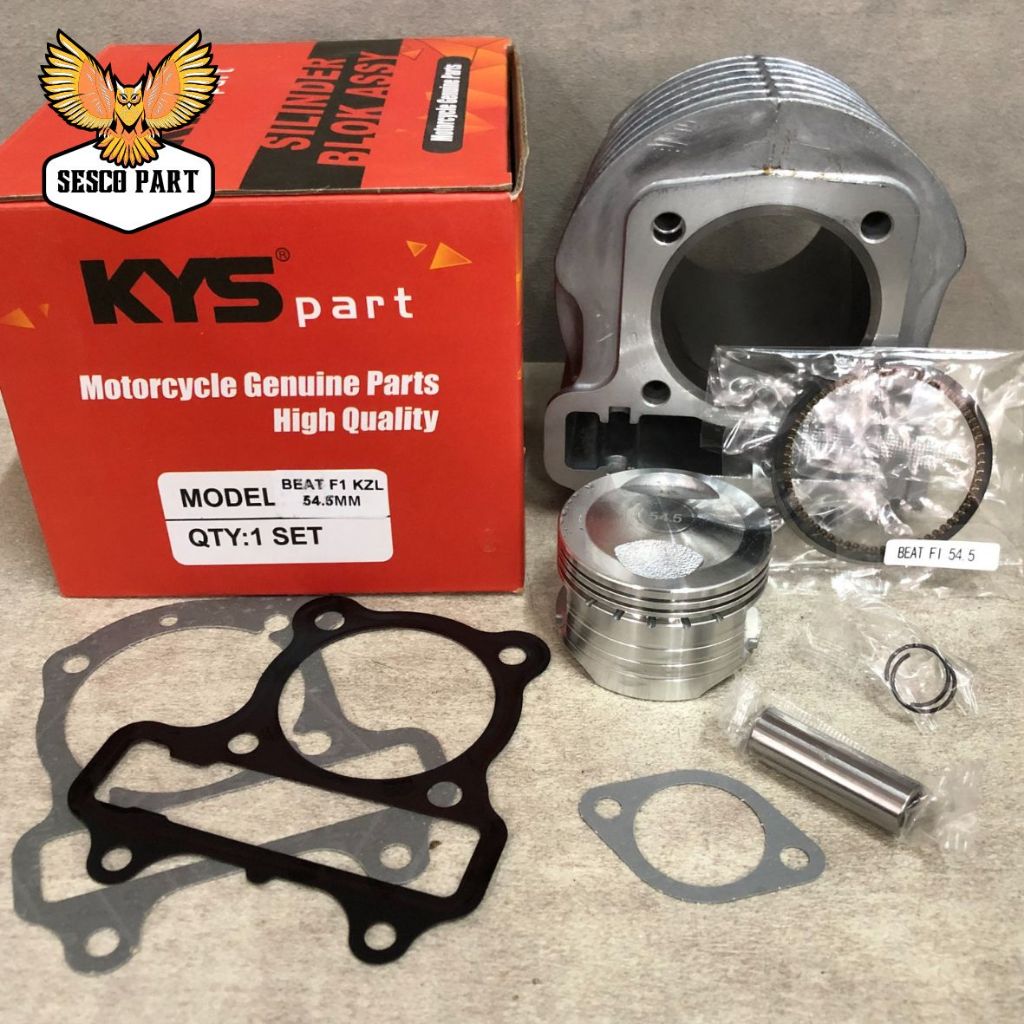 BLOK SEHER BEAT FI 54,5 MM JENONG BORE UP RACING CYLINDER BLOK 1SET BEAT FI 54,5 BORE UP RACING KYS