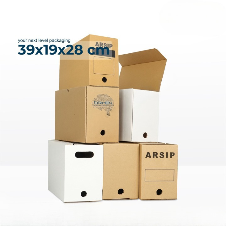 

( 10 pcs ) Dus File Kotak Polos ukuran 39x19x28cm Box Single Wall Jumbo Packing Dokumen Arsip