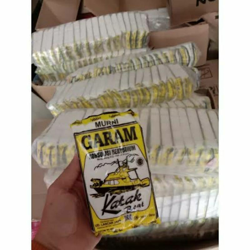 

Garam Cap Katak Boat 200/150 Gram Paket Hemat Isi 6pcs Garam Halus Garam Murni