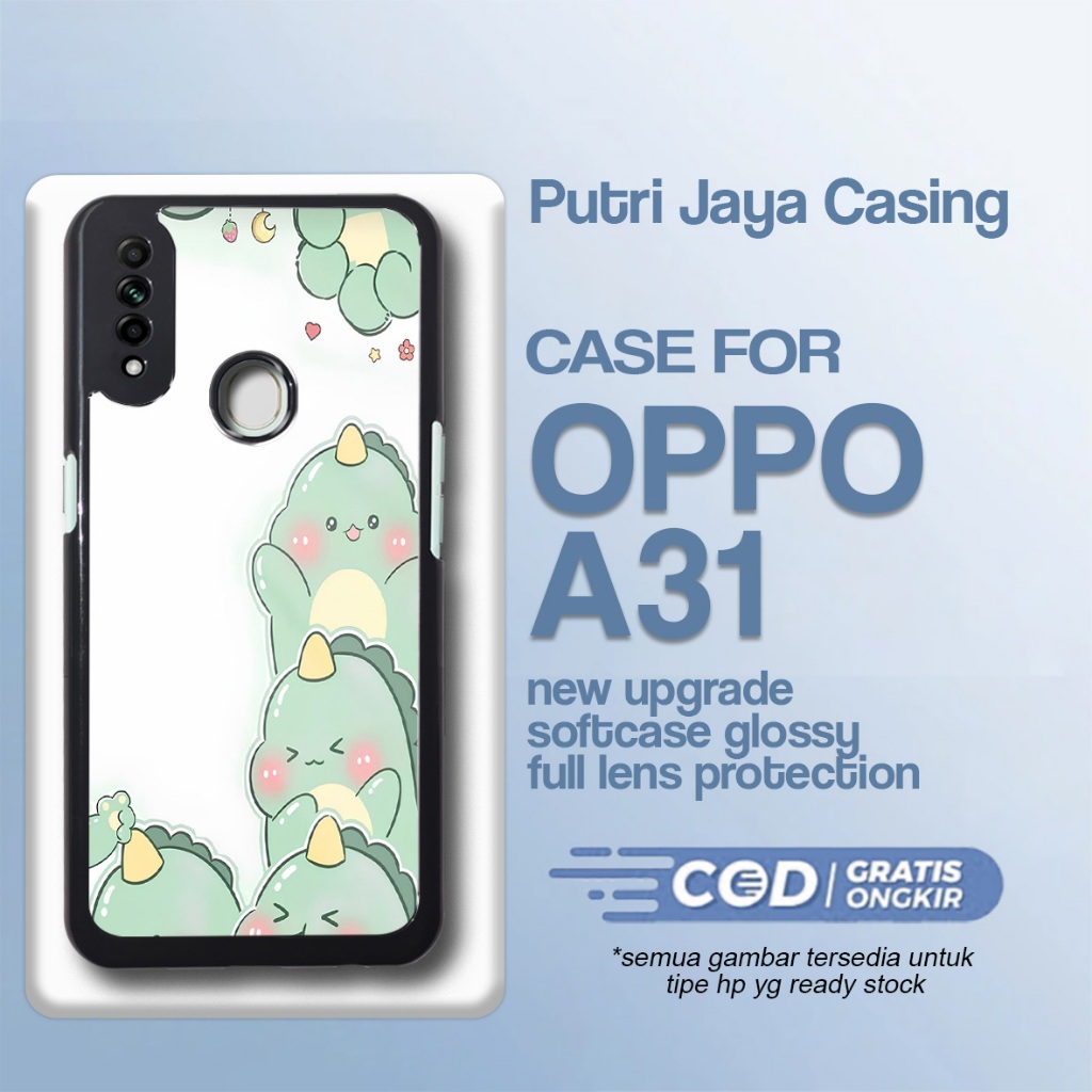 Case Oppo A31 Dino Cute Casing Terbaru Hardcase Softcase Glossy Kesing Terlaris Putri Jaya Casing
