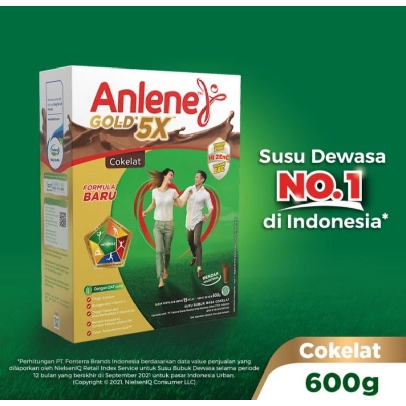 

ANLENE GOLD 5X SUSU BUBUK DEWASA COKLAT 600g