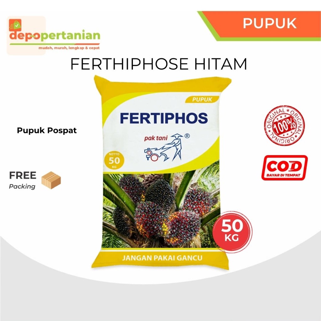Depo Pertanian - Pupuk Fertiphos Hitam Pak Tani 50 kg