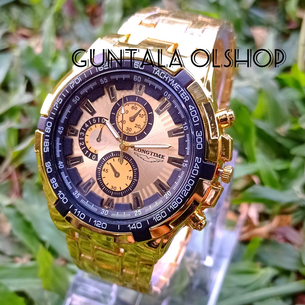 Jam Tangan Rantai Bulat Pria Keren Murah Warna Emas,Jam Stainless Pria Full Gold,Jam Pria Terlaris