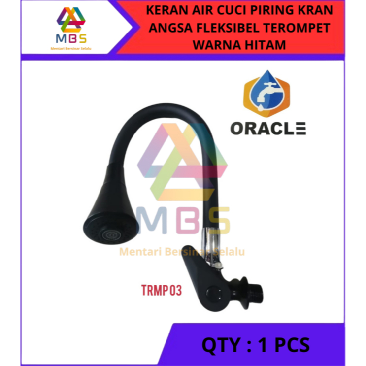 KRAN CUCI PIRING KRAN ANGSA FLEKSIBEL TEROMPET WARNA HITAM