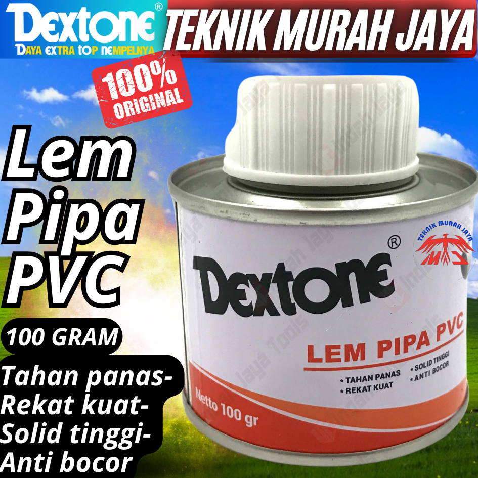 

DEXTONE Kaleng Lem Pipa PVC Mini 100 Gram Lem Paralon Pralon 100Gr Talang Kran