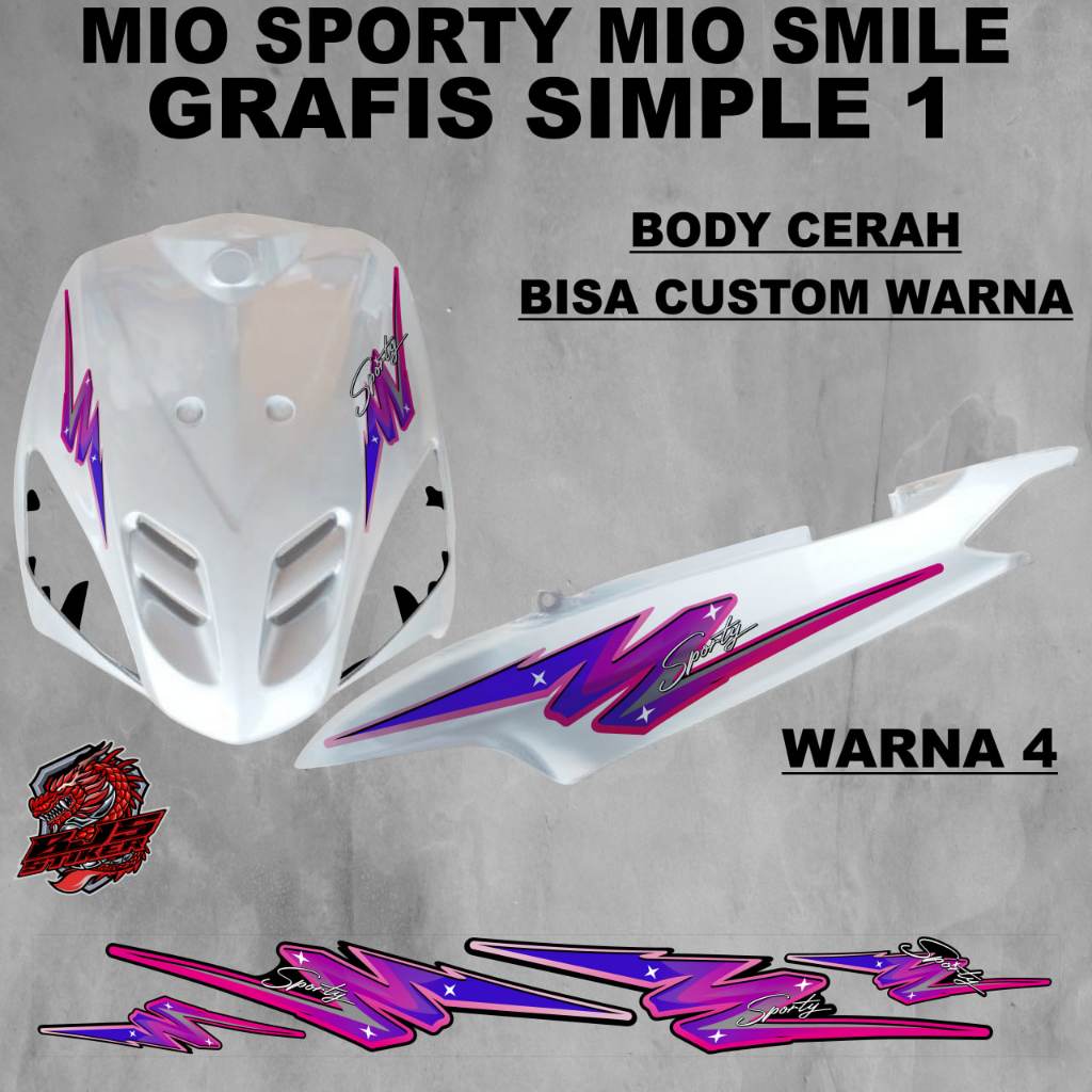 Striping Yamaha Mio Sporty / Mio Smile grafis simple 1 body cerah  - Stiker Decal Yamaha Mio Sporty 