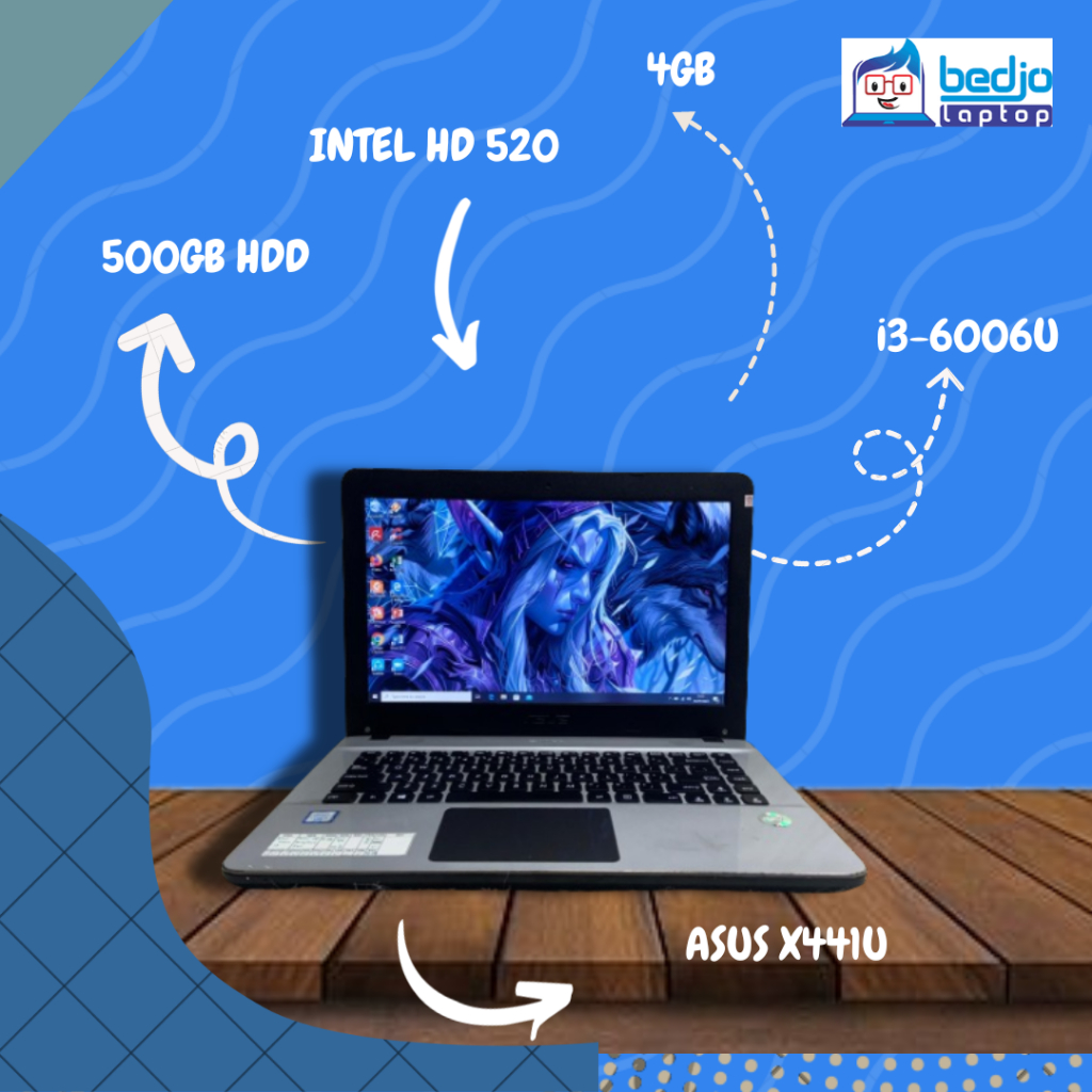 TERBAGUS, Beli Laptop, laptop ASUS, ASUS X441U, i3-6006U Bekas