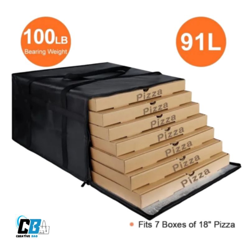 Tas Jingjing Pizza Insulasi Thermal Thermapack Insulated Alumunium foil Tas Kurir Makanan
