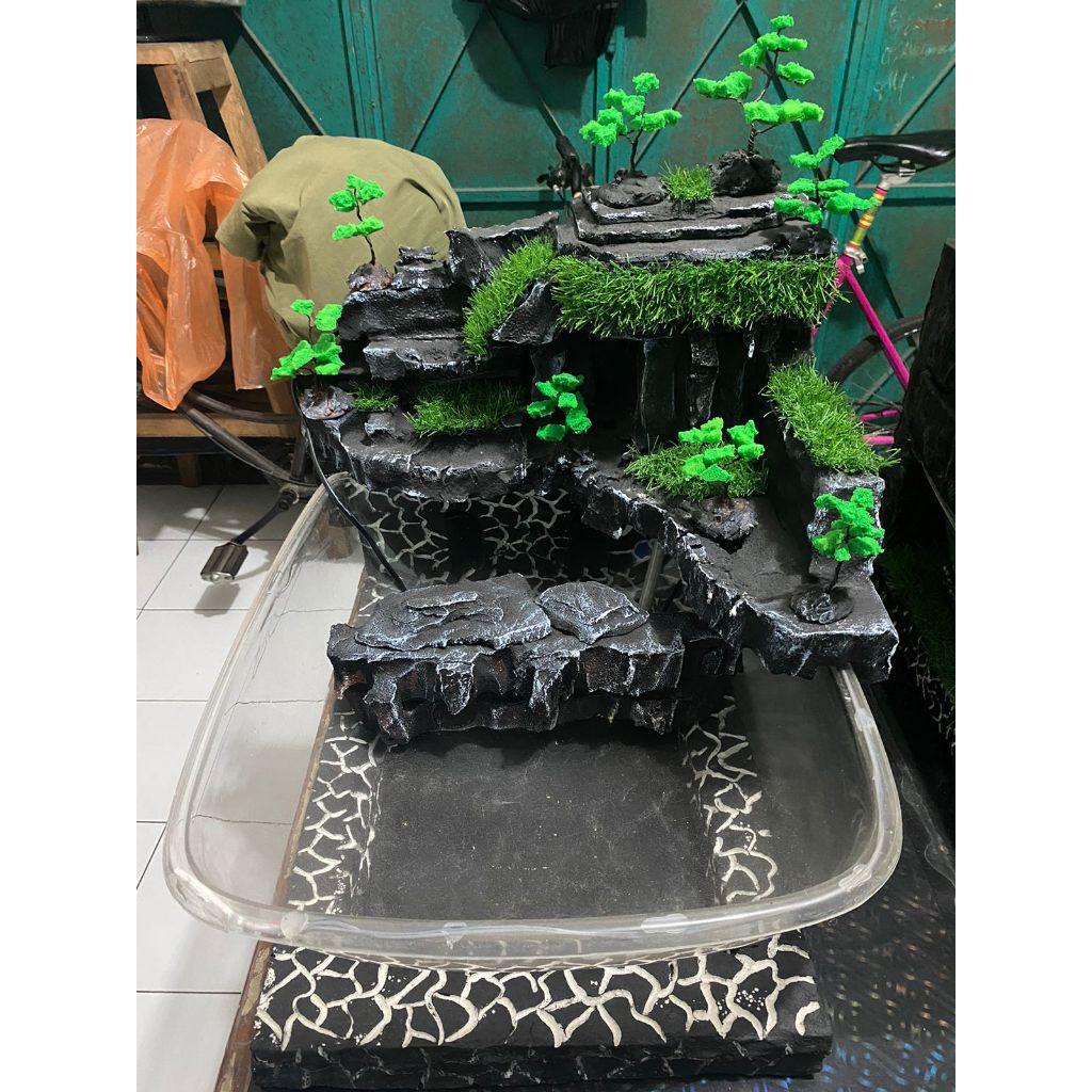 P3 Paludarium Custom Aquarium Mini Kostum Styrofoam Sterofom Vivarium Aquarium Tertutup