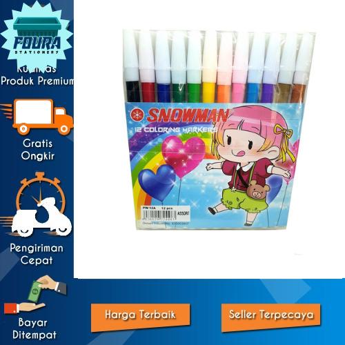 

Spidol Warna Snowman - Isi 12 Pcs